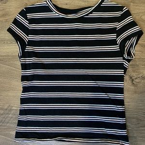 striped form fitting t-shirt